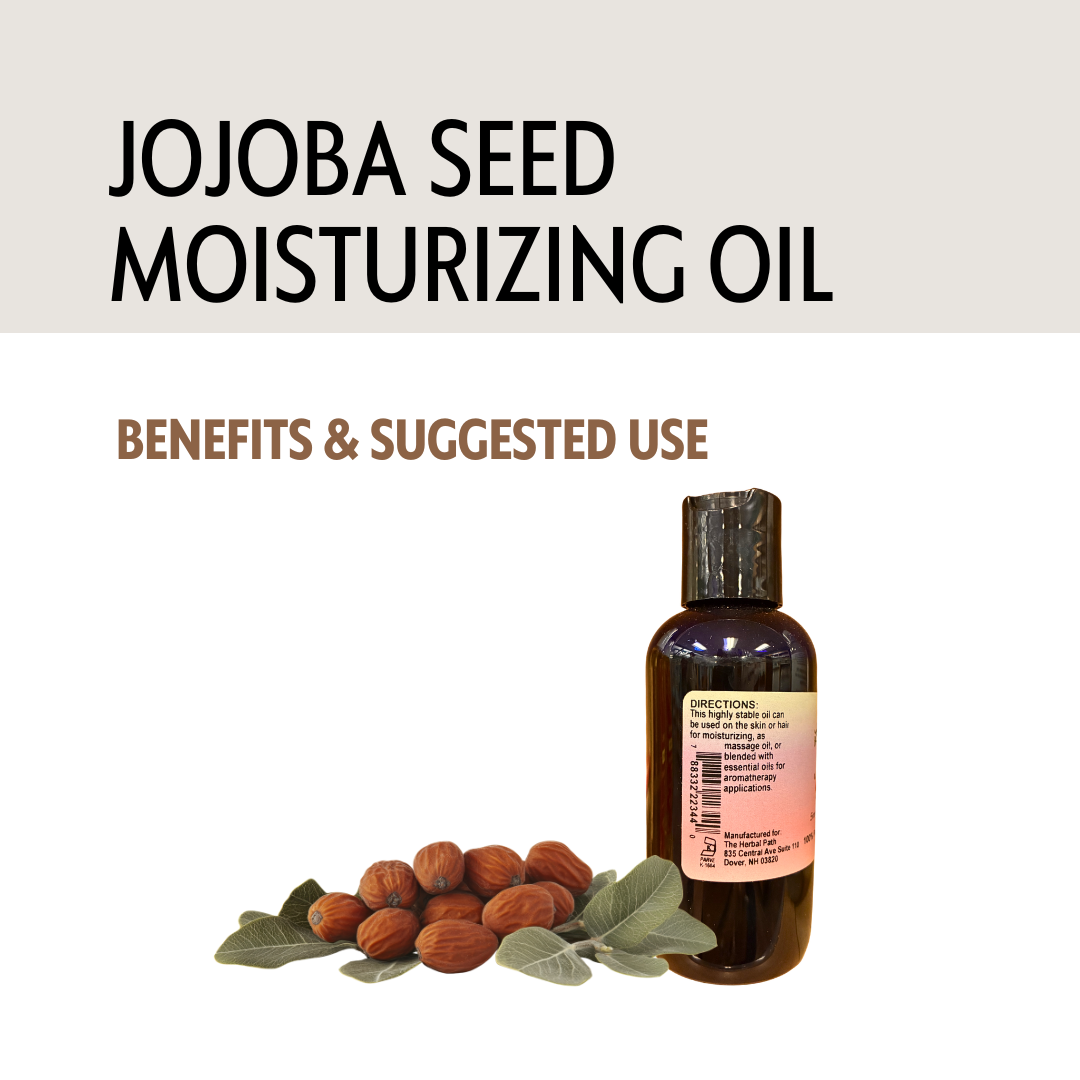 Jojoba seed pure moisturizing oil by The Herbal Path.