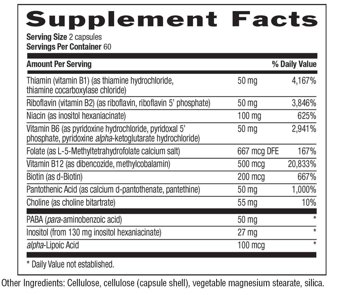 A supplement facts label showing a list of ingredients and daily value percentages, with Country of Origin Life branding at the top left.