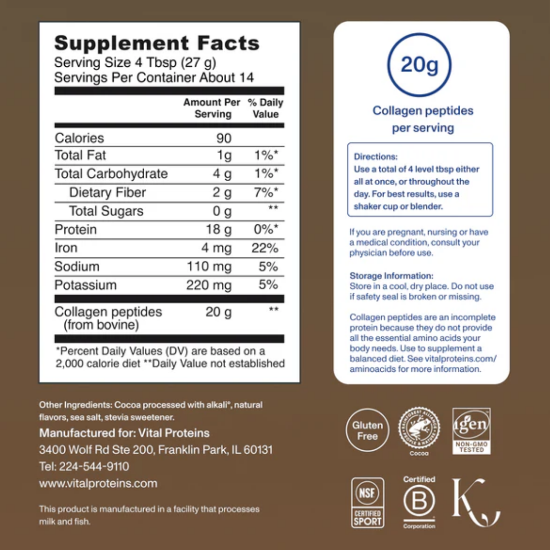Vital Proteins Collagen Peptides (Chocolate)