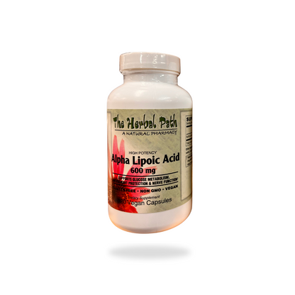 Bottle of 120 capsules of Alpha Lipoic Acid supplement from The Herbal Path.