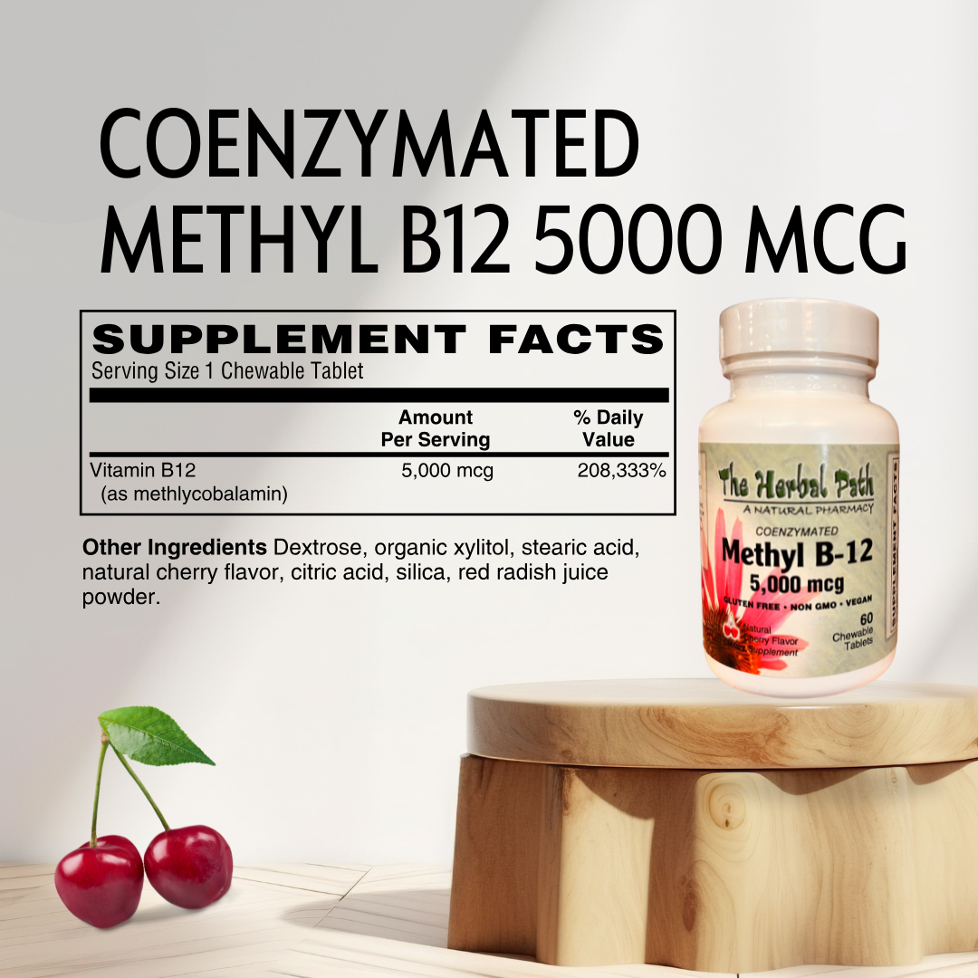 Coenzymated Methyl B12 supplement containing 60 chewable tablets.