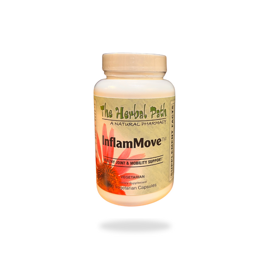 Bottle of InflamMove supplement from The Herbal Path.