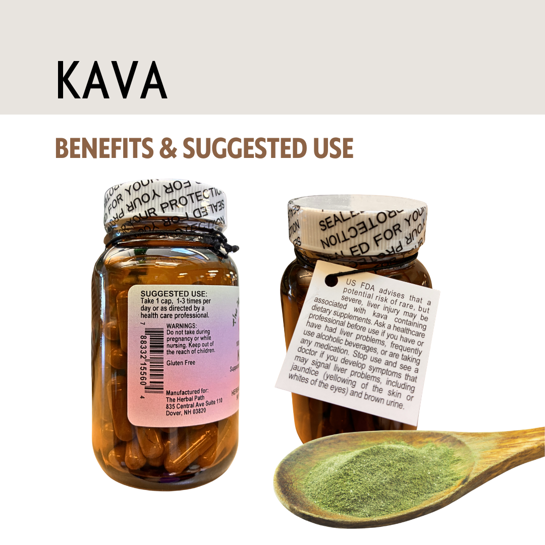 Two bottles of Kava with a wooden spoonful of powder on a white background