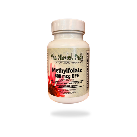Bottle of Methylfolate supplement from The Herbal Path.