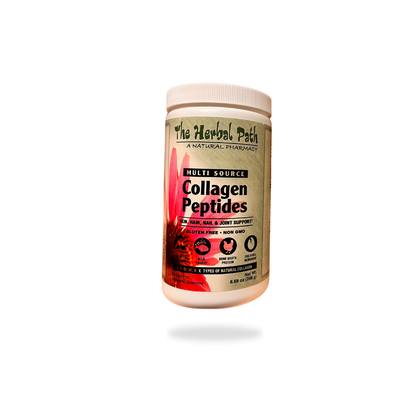 Container of 'Multi Source Collagen Peptides' by The Herbal Patch on a white background