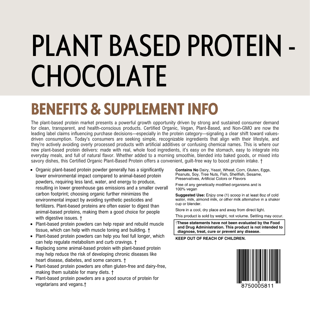 Reliance Organic Plant Based Protein Powder - Chocolate