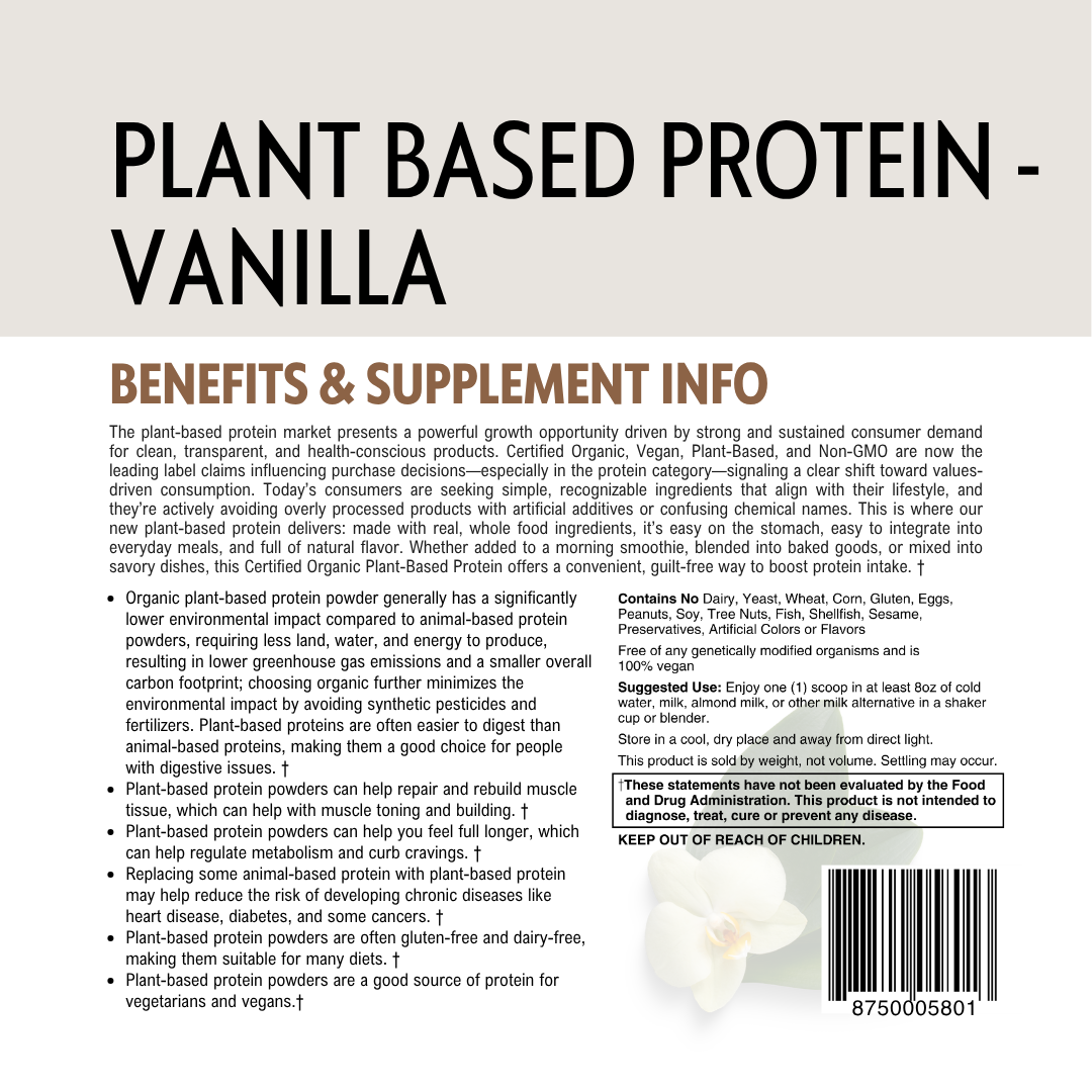 Reliance Organic Plant Based Protein Powder - Vanilla
