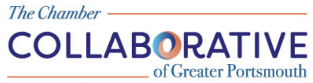 Logo of The Chamber Collaborative of Greater Portsmouth with blue and orange text on a white background.