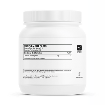 White supplement container with label on a white background