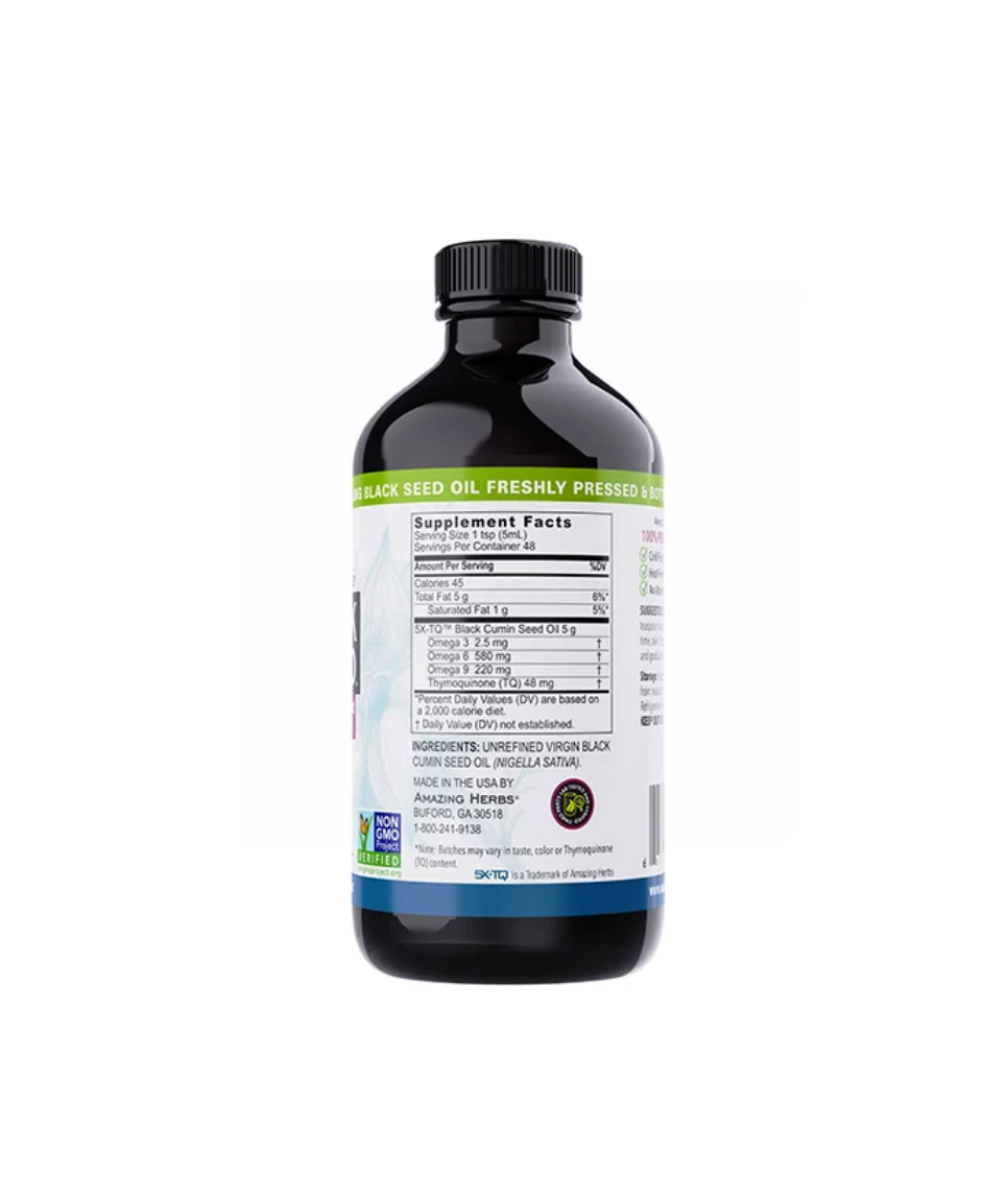 Black bottle with a label on a white background
