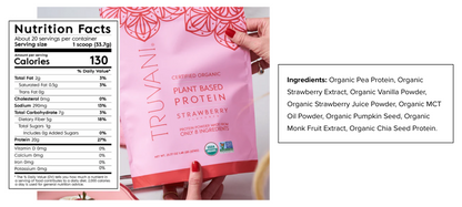 Truvani Organic Plant Based Protein Powder (Strawberry)