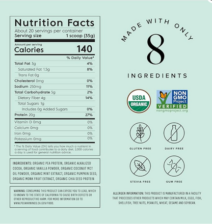 Truvani Organic Plant Based Protein Powder (Mint Chocolate)