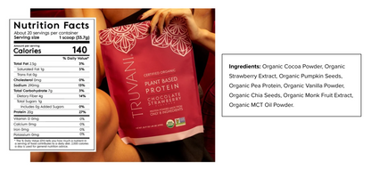 Truvani Organic Plant Based Protein Powder (Chocolate Strawberry)
