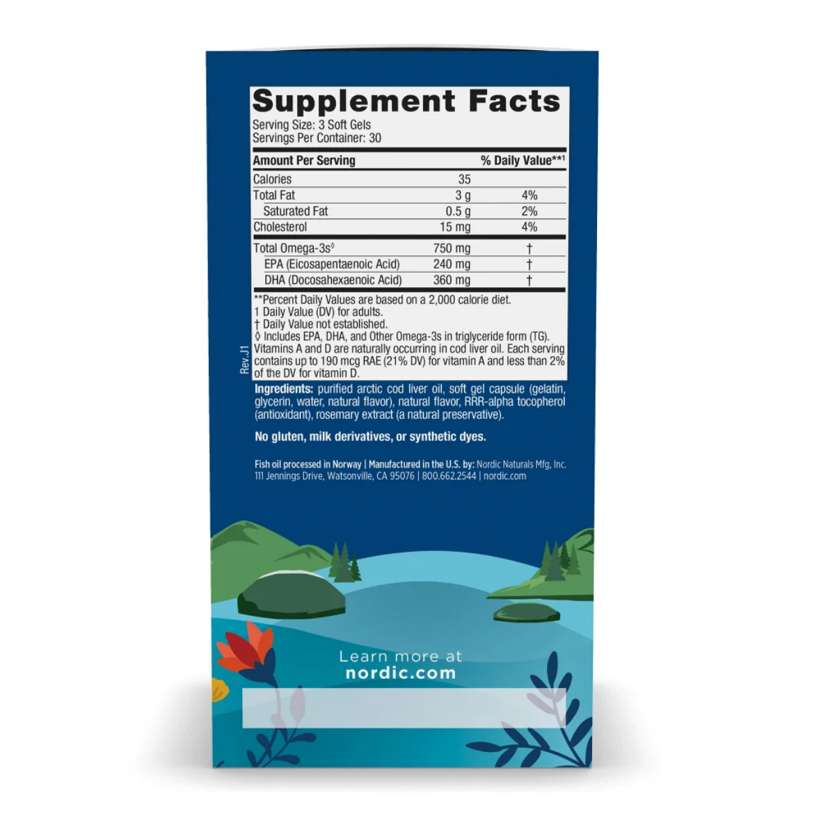 Nordic Naturals Arctic Cod Liver Oil (Lemon)