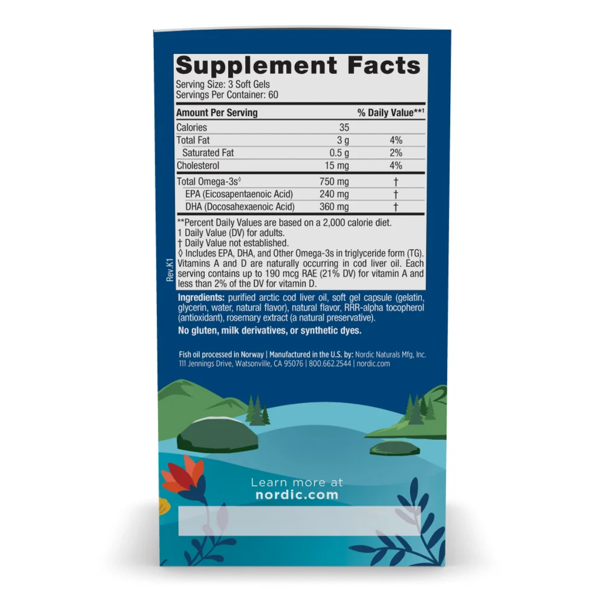 Nordic Naturals Arctic Cod Liver Oil (Lemon)