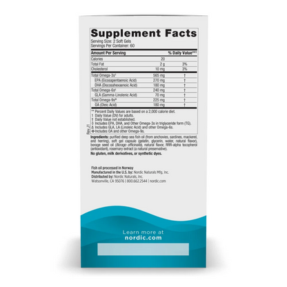 Supplement facts label on a white background