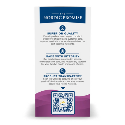 Nordic Promise product packaging with text about quality, integrity, and product transparency.