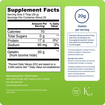 Vital Proteins Beef Gelatin (Unflavored)