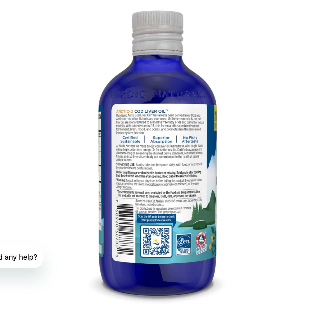 Nordic Naturals Arctic-D Cod Liver Oil Liquid (Lemon)