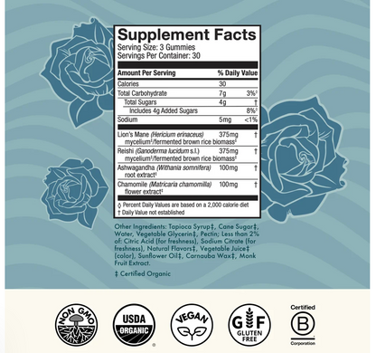 Host Defense Mushrooms Grateful Dead Gummies Stay Mellow (Cherry)