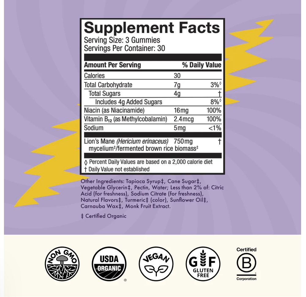 Host Defense Mushrooms Grateful Dead Gummies Cosmic Focus (Orange)
