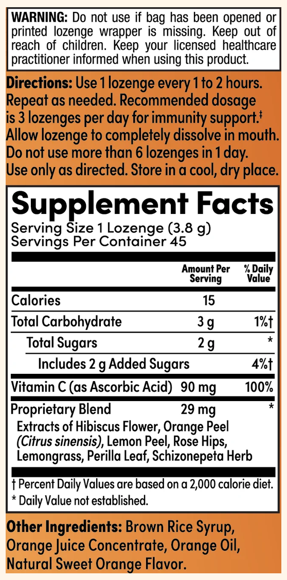 Zand Immunity Orange C Lozenges