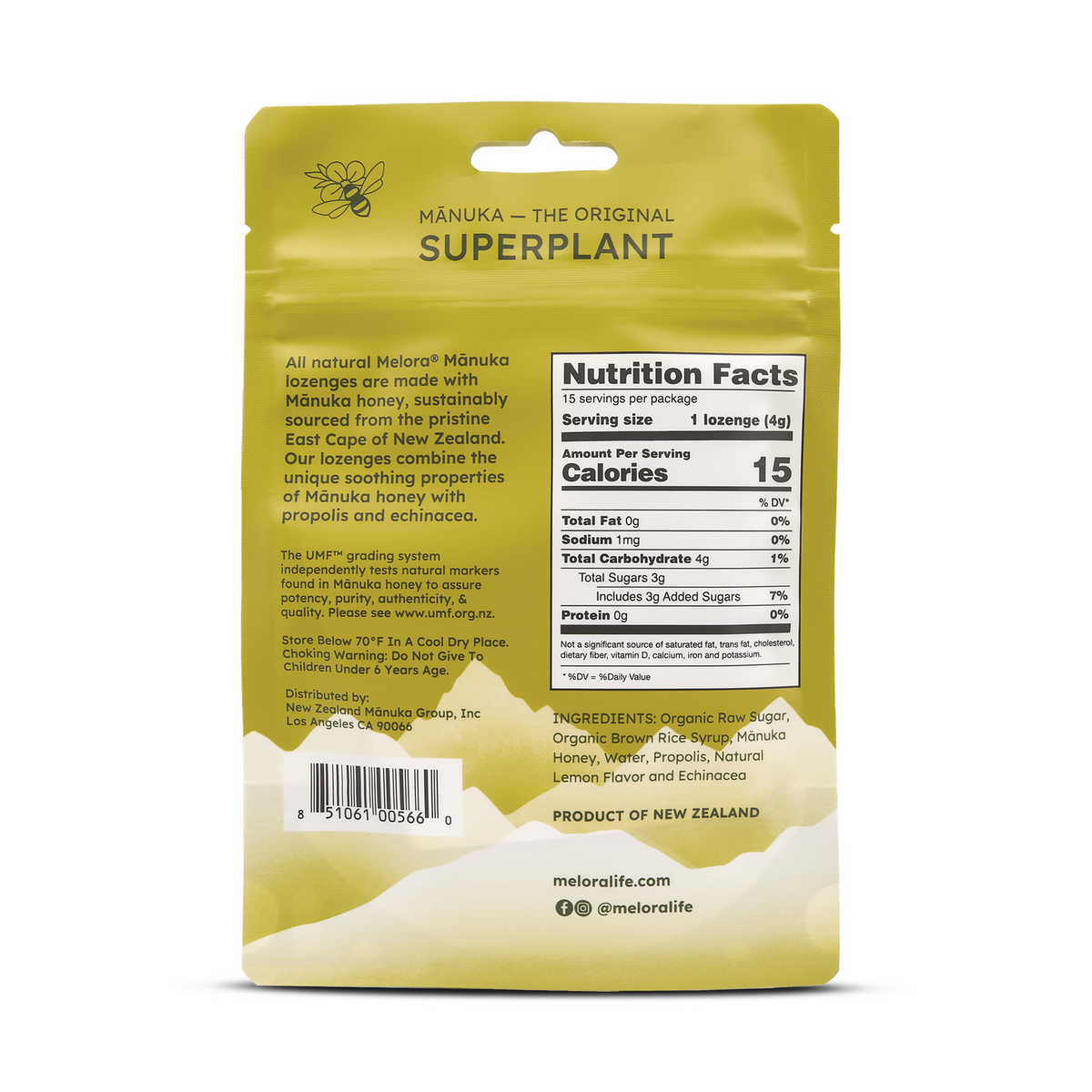 Melora Manuka Honey Lozenges (Lemon)