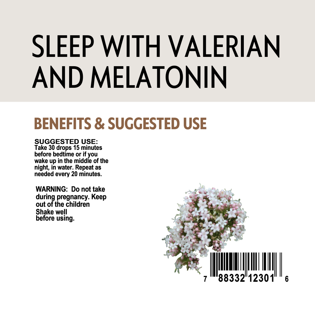 Valerian root packaging with text on benefits, barcode and usage.
