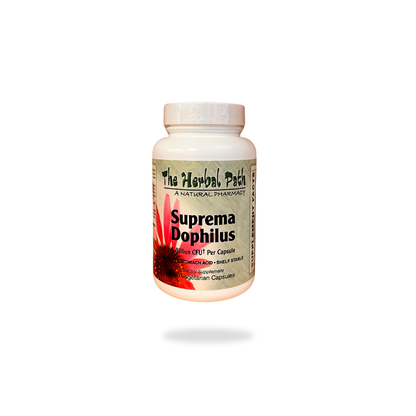 Suprema Dophilus supplement bottle from The Herbal Path on a white background