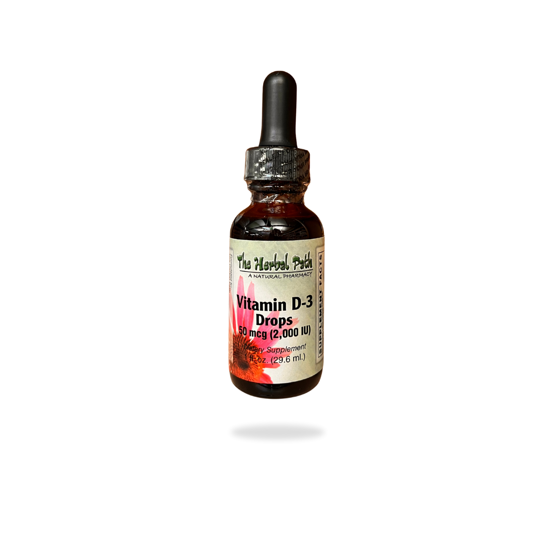 Bottle of Vitamin D-3 Drops by The Herbal Path.